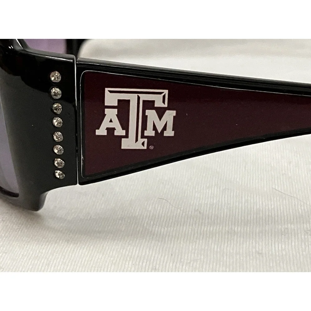 Texas A&M Aggies Rhinestones Black Sunglasses Heart Texas Gig ‘Em College Merch